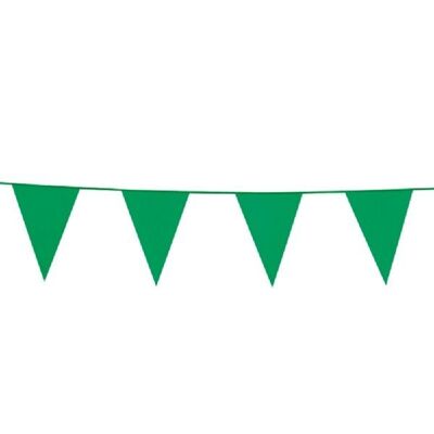 Bunting PE 10m green size flags: 20x30cm