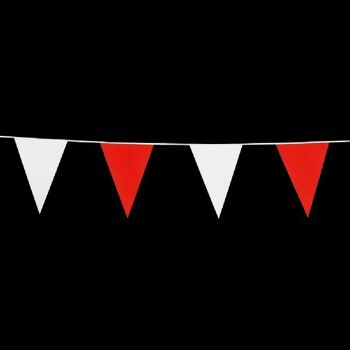 Bunting PE 10m rouge/blanc taille drapeaux : 20x30cm