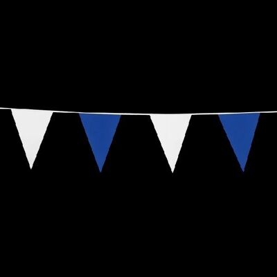 Bunting PE 10m blue/white size flags: 20x30cm