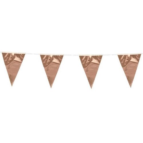 Bunting metallic 10m rose gold size flags: 20x30cm