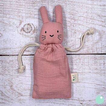 Doudou Lapin Vieux Rose "Marceau" 3