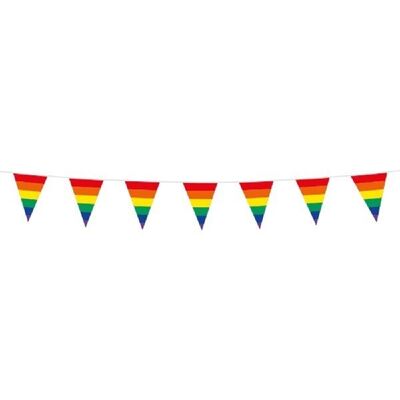 Bunting PE 3m rainbow size flags: 10x 15cm