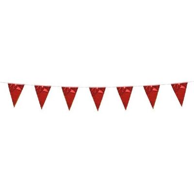 Banderines metálicos 3m rojo rubí tamaño banderas: 10x15cm