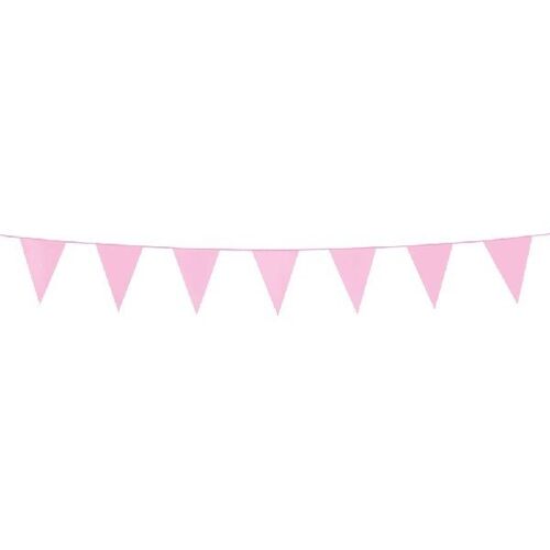 Bunting PE 3m pink size flags:10x15cm
