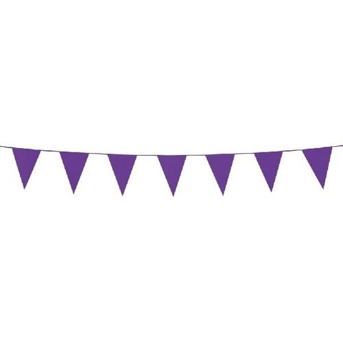 Bunting PE 3m purple size flags:10x15cm