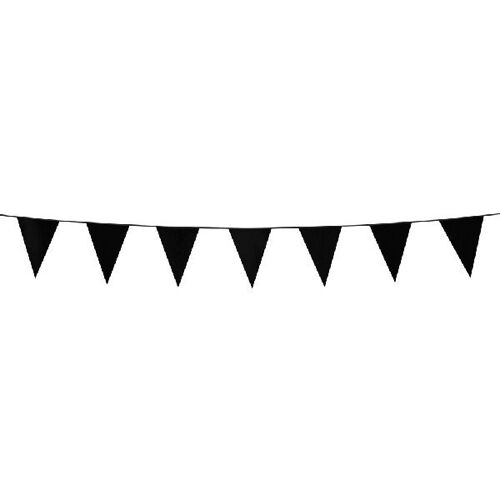 Bunting PE 3m black size flags:10x15cm