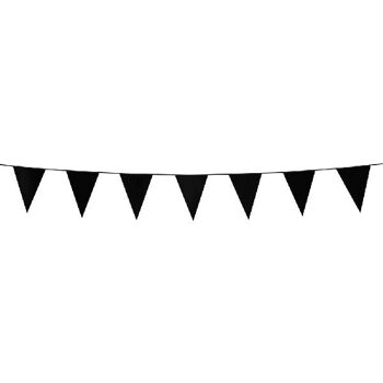 Bunting PE 3m noir taille drapeaux: 10x15cm