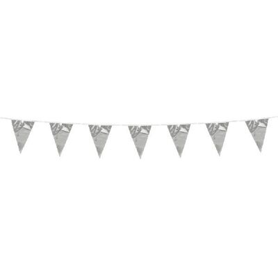 Bunting métallisé 3m drapeaux taille argent:10x15cm