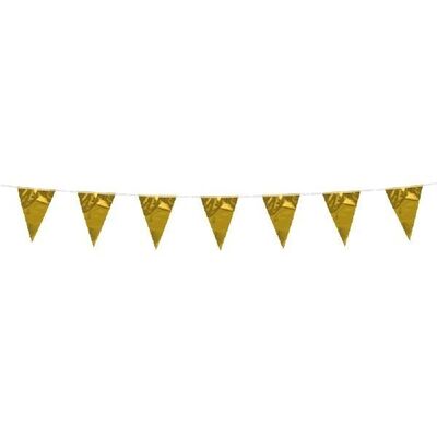 Wimpelkette metallisch 3m goldene Flaggen: 10x15cm