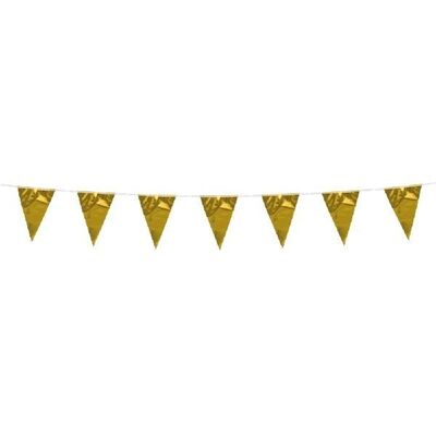 Bunting metallic 3m gold size flags:10x15cm