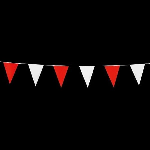 Bunting PE 3m red/white size flags:10x15cm