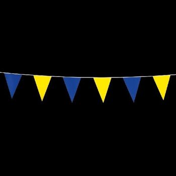 Bunting PE 3m bleu/jaune taille drapeaux:10x15cm