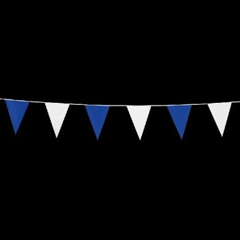 Bunting PE 3m bleu/blanc taille drapeaux:10x15cm