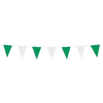 Bunting PE 3m vert/blanc taille drapeaux : 10x15cm