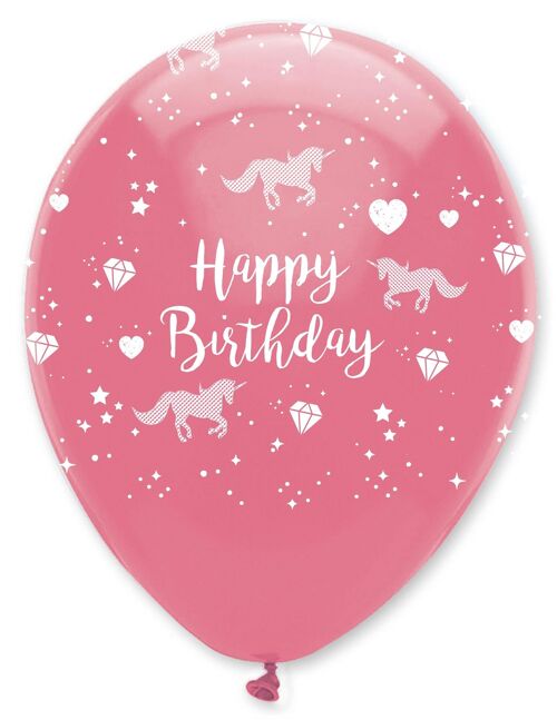 Unicorn Fantasy Latex Balloons All Round Print