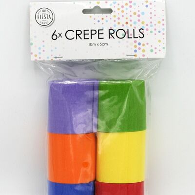 6 Crepe rolls 5cmx10m ass colors