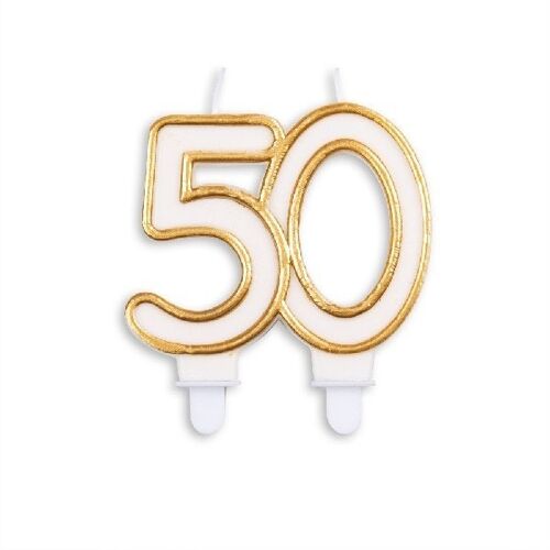 Number candle gold nr 50
