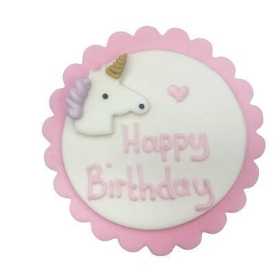 Unicorn Happy Birthday Sugarcraft Plaque
