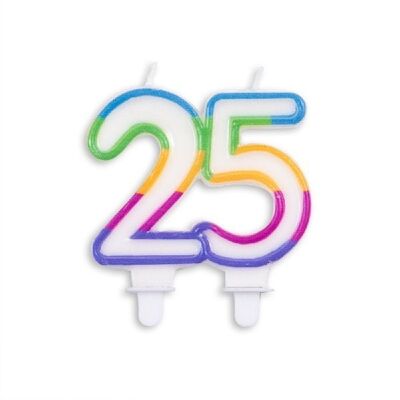 Number candle multicolor nr. 25