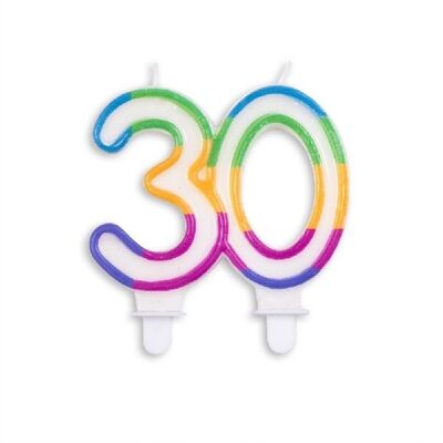 Number candle multicolor nr. 30