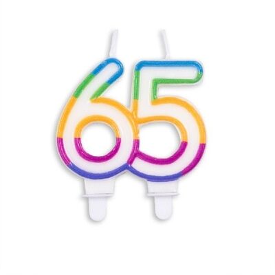 Number candle multicolor nr. 65
