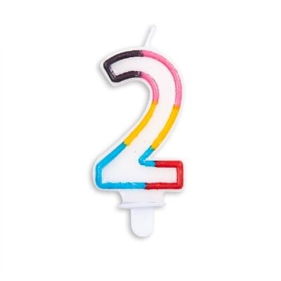 Number candle multicolor nr. 2