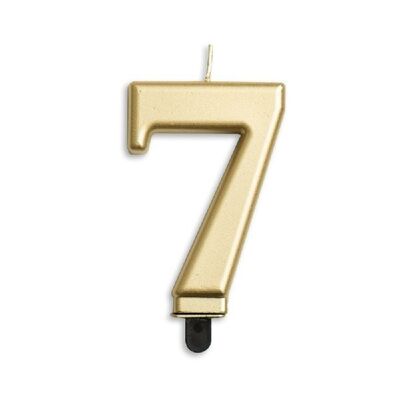 Number candle metallic gold 7