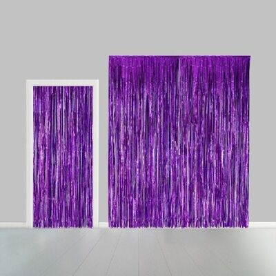 Cortina de fiesta 100x240cm retardante de llama violeta