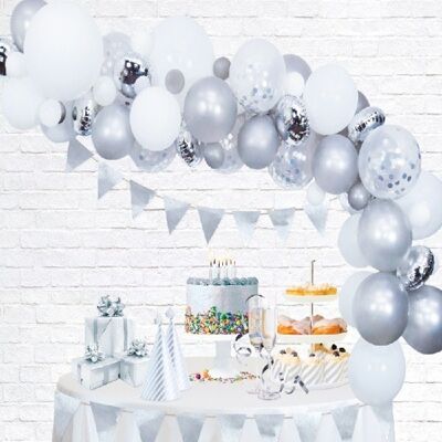 Balloon deco kit silver