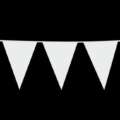 Giant bunting PE 10m white size flag: 30x45cm