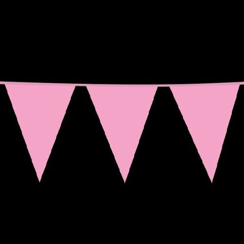 Giant bunting PE 10m pink size flag: 30x45cm