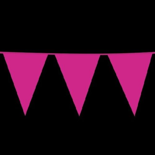 Giant bunting PE 10m hot pink size flag: 30x45cm