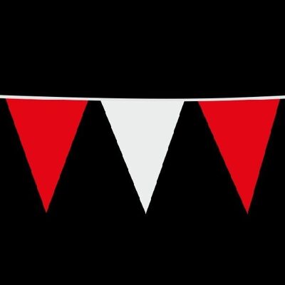 Banderín gigante PE 10m rojo / blanco tamaño bandera: 30x45cm