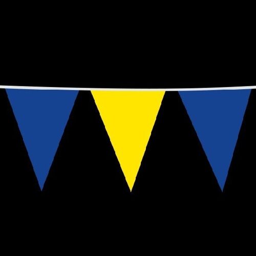 Giant bunting PE 10m blue/yellow size flag: 30x45cm