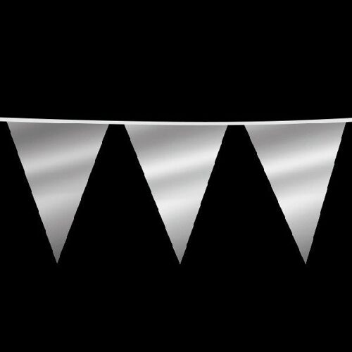 Giant bunting metallic 10m silver size flag: 30x45cm