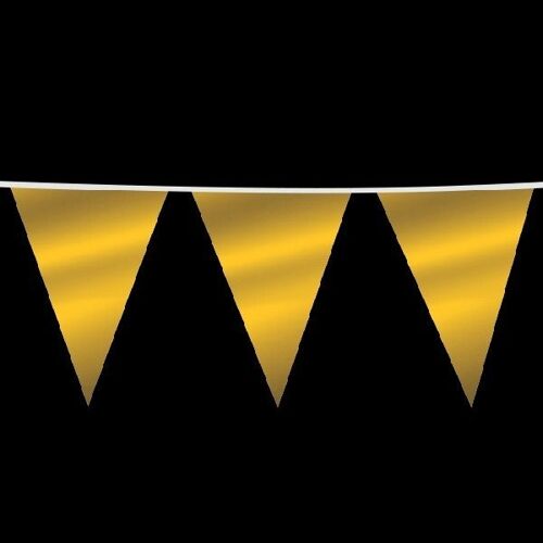 Giant bunting metallic 10m gold size flag: 30x45cm