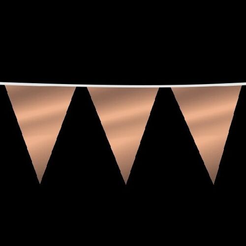 Giant bunting metallic 10m rose gold size flag: 30x45cm