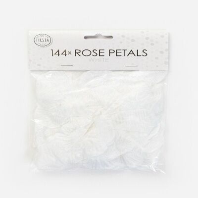 144 Rosenblätter weiß