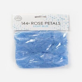 144 Pétales de rose bleu clair
