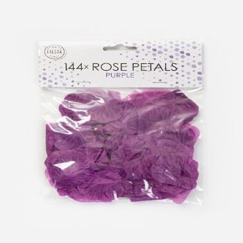 144 pétales de rose violet