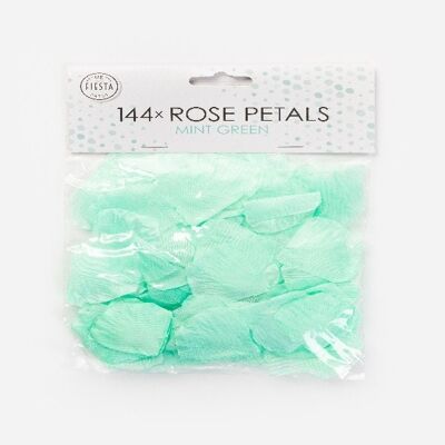 144 Rose petals mint green