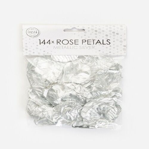 144 Rose petals metalic silver