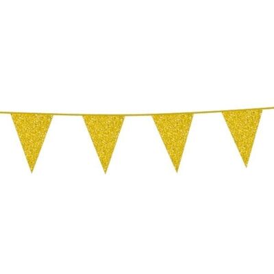 Bunting Glitter 6m or drapeau taille 16x20cm