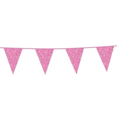 Bunting Glitter 6m baby pink flagsize 16x20cm
