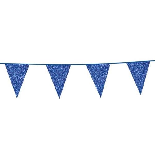 Bunting Glitter 6m blue flagsize 16x20cm