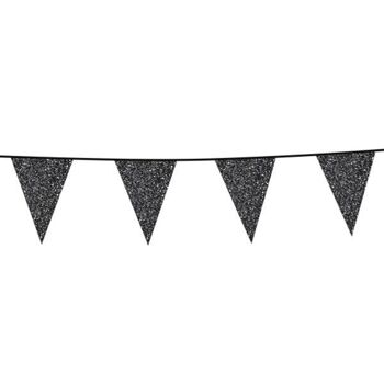 Bunting Glitter 6m drapeau noir taille 16x20cm