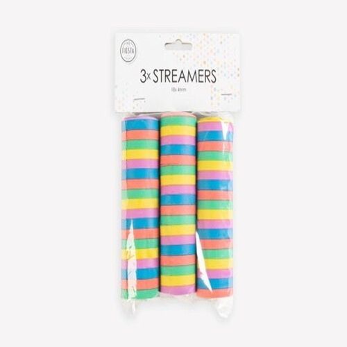 3 rolls 4m paper streamers