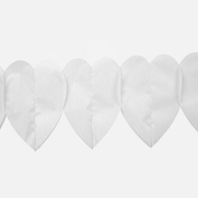 Guirnalda de papel corazón blanco 6m
