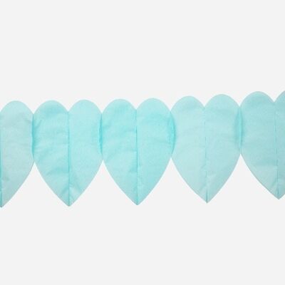 Guirlande Papier Coeur Bleu Bébé 6m