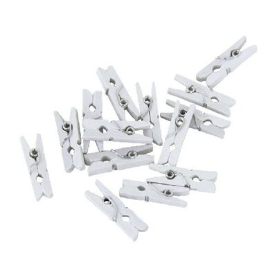 24 Mini pegs wood white